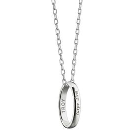 Troy Monica Rich Kosann "Carpe Diem" Poesy Ring Necklace in Silver Shot #1