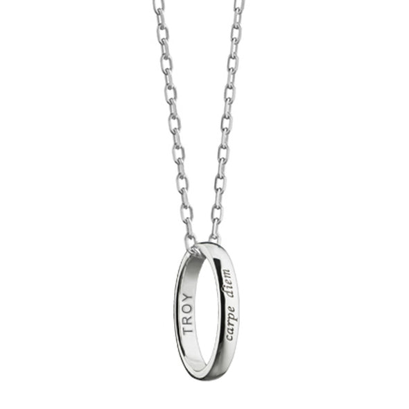 Troy Monica Rich Kosann "Carpe Diem" Poesy Ring Necklace in Silver Shot #1