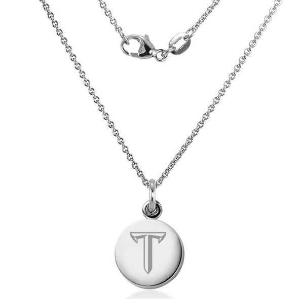 Troy Necklace with Charm in Sterling Silver Shot #2