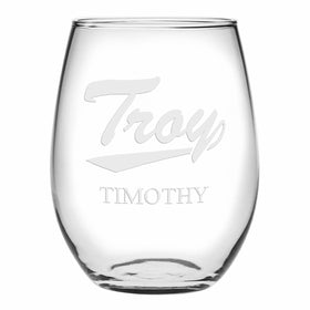 Troy Stemless Wine Glasses Made in the USA - Set of 2 Shot #1