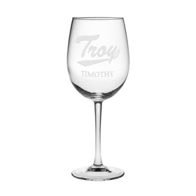 Troy University Red Wine Glasses - Set of 2 - Made in the USA Shot #1