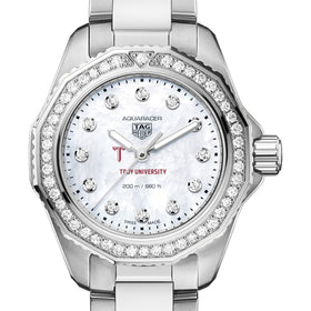 Troy Women's TAG Heuer Steel Aquaracer with Diamond Dial & Bezel Shot #1