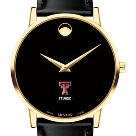 TTUHSC SOM Men's Movado Gold Museum Classic Leather Shot #1