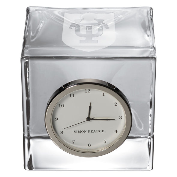Tulane Glass Desk Clock by Simon Pearce Shot #2