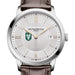 Tulane Men's Baume et Mercier 40mm Classima Quartz Watch with Silver Dial & Dark Brown Leather Strap