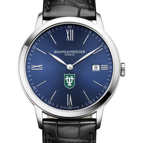 Tulane Men's Baume et Mercier 40mm Classima Watch with Blue Dial & Black Leather Strap Shot #1
