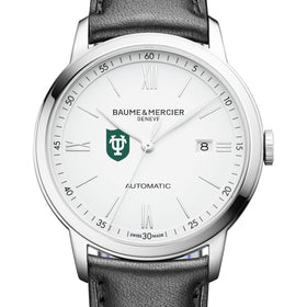 Tulane Men's Baume et Mercier 42mm Classima Automatic Watch with White Dial & Black Leather Strap Shot #1