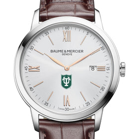 Tulane Men's Baume et Mercier 42mm Classima Watch with Silver Dial & Brown Leather Strap Shot #1
