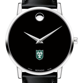 Tulane Men&#39;s Movado Museum with Leather Strap Shot #1