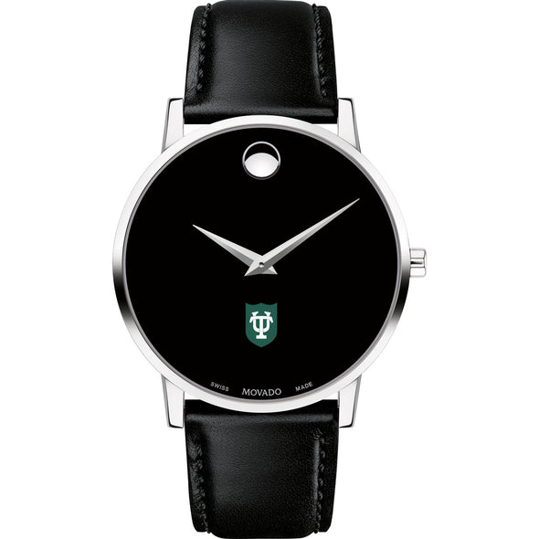 Tulane Men's Movado Museum with Leather Strap Shot #2