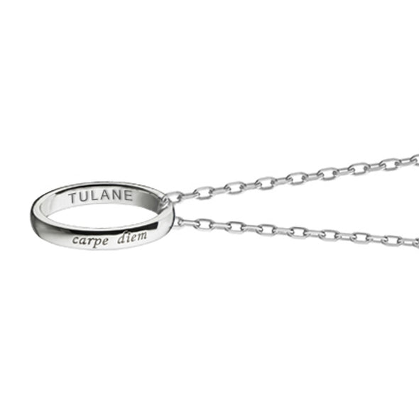 Tulane Monica Rich Kosann "Carpe Diem" Poesy Ring Necklace in Silver Shot #3