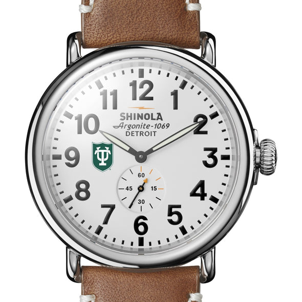 Tulane Shinola Watch, The Runwell 47mm White Dial Shot #1