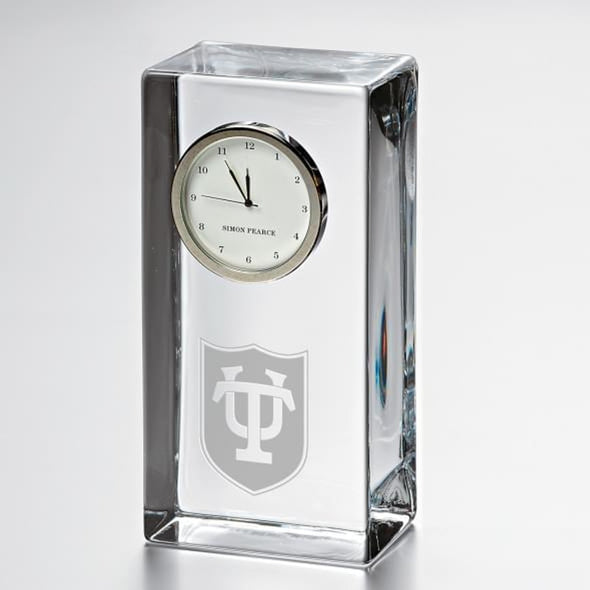 Tulane Tall Glass Desk Clock by Simon Pearce Shot #1