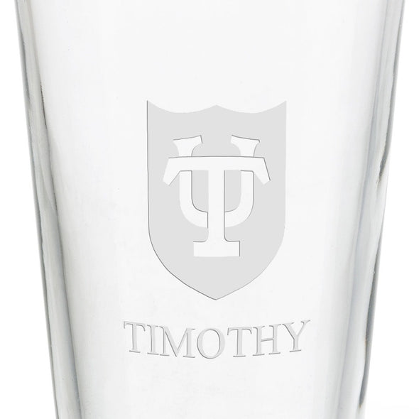 Tulane University 16 oz Pint Glass Shot #3