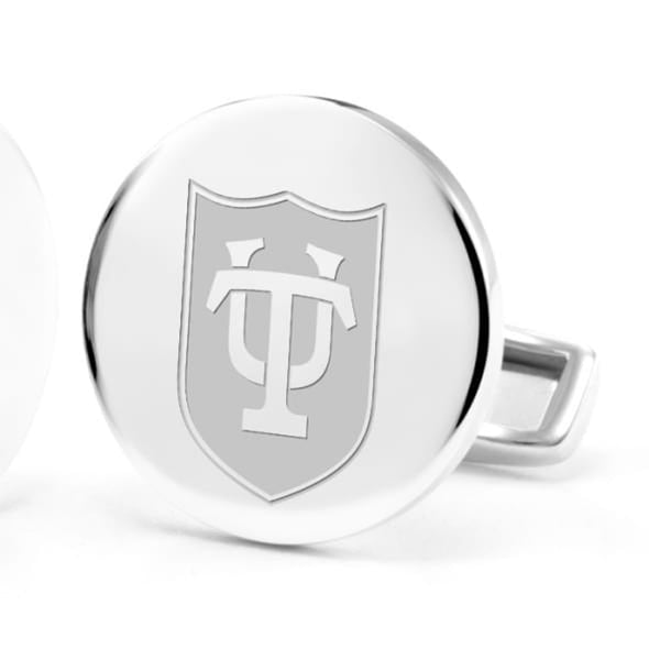 Tulane University Cufflinks in Sterling Silver Shot #2