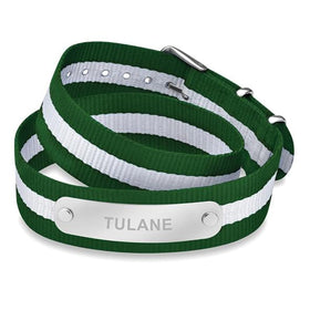 Tulane University Double Wrap RAF Nylon ID Bracelet Shot #1