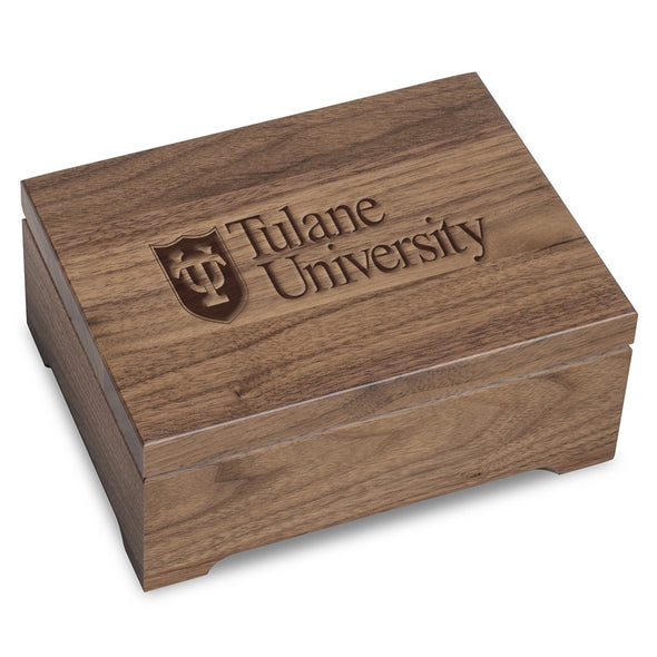 Tulane University Solid Walnut Desk Box Shot #1