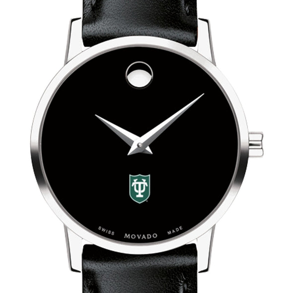 Tulane Women&#39;s Movado Museum with Leather Strap Shot #1