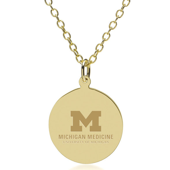 U-M Medical School 14K Gold Pendant & Chain Shot #1