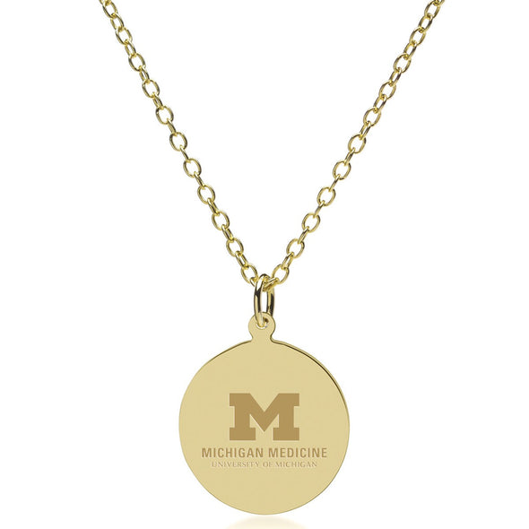U-M Medical School 18K Gold Pendant & Chain Shot #2