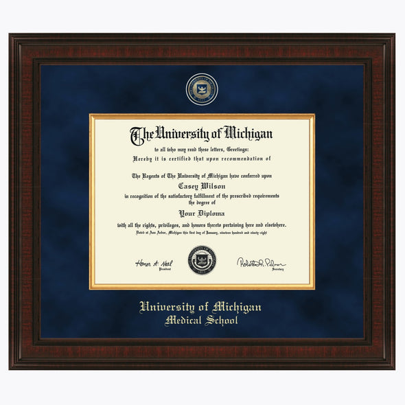 U-M Medical School Diploma Frame - Excelsior Shot #1
