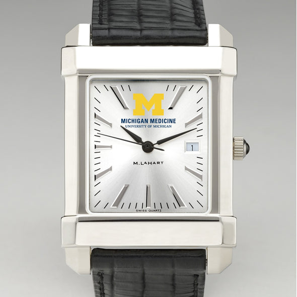 U-M Medical School Men's Collegiate Watch with Leather Strap Shot #1
