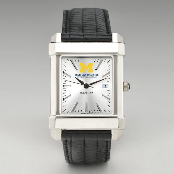 U-M Medical School Men's Collegiate Watch with Leather Strap Shot #2