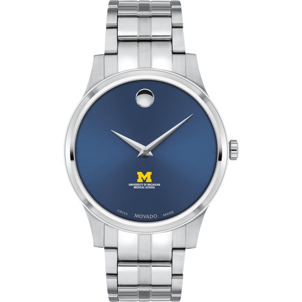 U-M Medical School Men's Movado Collection Stainless Steel Watch with Blue Dial Shot #2