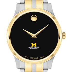 U-M Medical School Men's Movado Collection Two-Tone Watch with Black Dial Shot #1