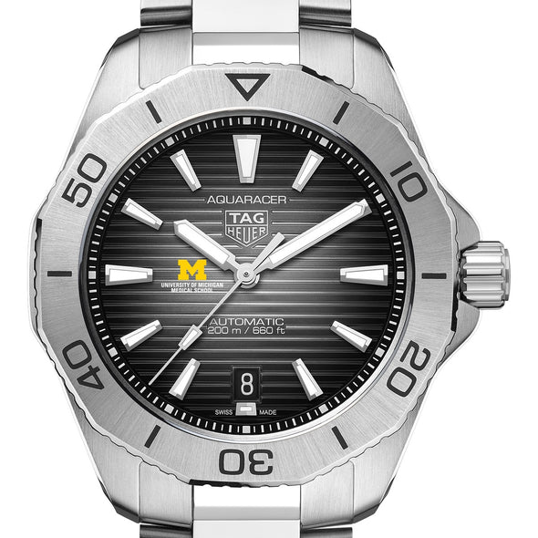U-M Medical School Men's TAG Heuer Steel Automatic Aquaracer with Black Dial Shot #1
