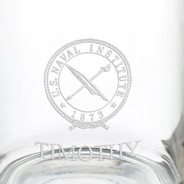 U.S. Naval Institute 13 oz Glass Coffee Mug Shot #3