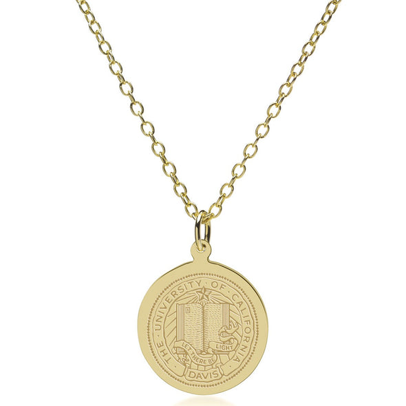 UC Davis 18K Gold Pendant & Chain Shot #2