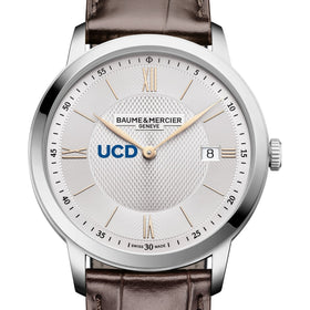 UC Davis Men's Baume et Mercier 40mm Classima Quartz Watch with Silver Dial & Dark Brown Leather Strap Shot #1
