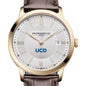 UC Davis Men's Baume et Mercier 40mm Gold PVD Classima Watch with Silver Dial & Dark Brown Leather Strap Shot #1