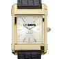 UC Davis Men's Gold Watch with 2-Tone Dial & Leather Strap at M.LaHart & Co. Shot #1