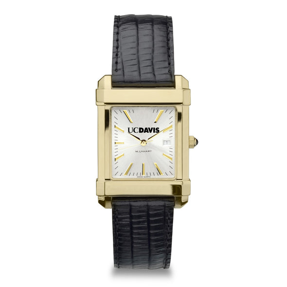 UC Davis Men's Gold Watch with 2-Tone Dial & Leather Strap at M.LaHart & Co. Shot #2