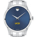 UC Davis Men's Movado Collection Stainless Steel Watch with Blue Dial