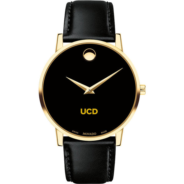 UC Davis Men's Movado Gold Museum Classic Leather Shot #2