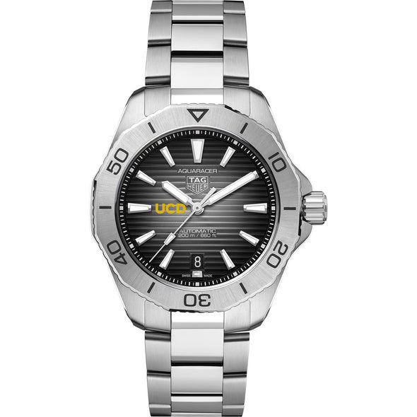 UC Davis Men's TAG Heuer Steel Automatic Aquaracer with Black Dial Shot #2