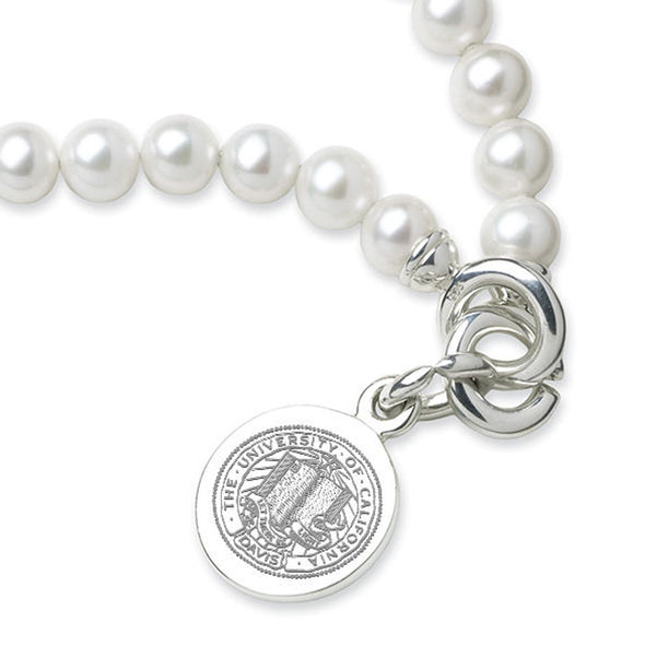 UC Davis Pearl Bracelet with Sterling Silver Charm Shot #2