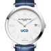 UC Davis Women's Baume et Mercier 36.5mm Classima Watch with White Dial & Blue Leather Strap