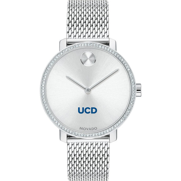 UC Davis Women's Movado Bold with Crystal Bezel & Mesh Bracelet Shot #2