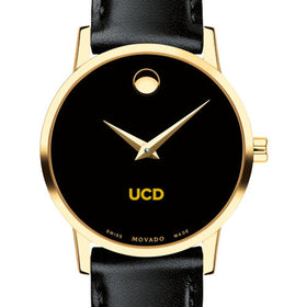UC Davis Women's Movado Gold Museum Classic Leather Shot #1