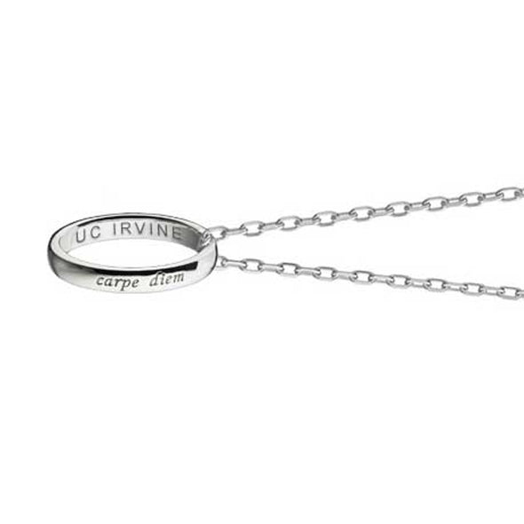 UC Irvine Monica Rich Kosann "Carpe Diem" Poesy Ring Necklace in Silver Shot #3