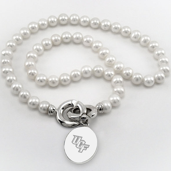 UCF Pearl Necklace with Sterling Silver Charm Shot #1