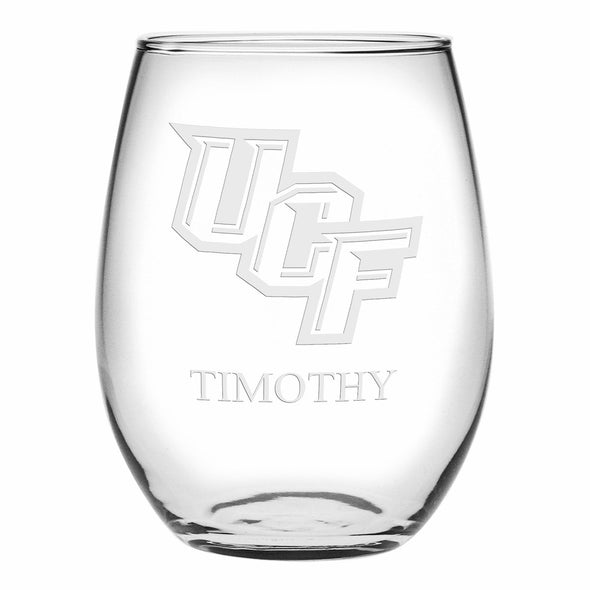 UCF Stemless Wine Glasses Made in the USA - Set of 2 Shot #1