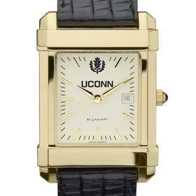 UConn Men's Gold Quad with Leather Strap Shot #1