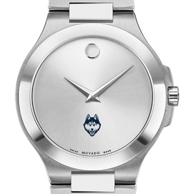 UConn Men&#39;s Movado Collection Stainless Steel Watch with Silver Dial Shot #1