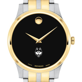 UConn Men's Movado Collection Two-Tone Watch with Black Dial Shot #1