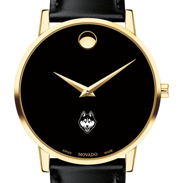 UConn Men's Movado Gold Museum Classic Leather Shot #1